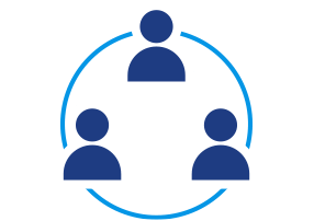 Collaborative Environment Icon Showing a Team of People in a Circle