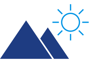 Work-Life Balance Icon Showing Mountains